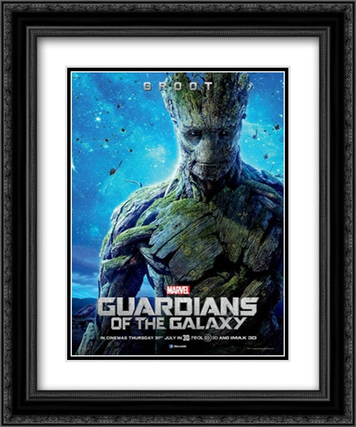 Guardians of the Galaxy 20x24 Black Ornate Wood Framed Movie Poster with Double Matting