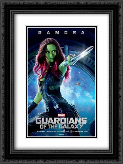 Guardians of the Galaxy 18x24 Black Ornate Wood Framed Movie Poster with Double Matting