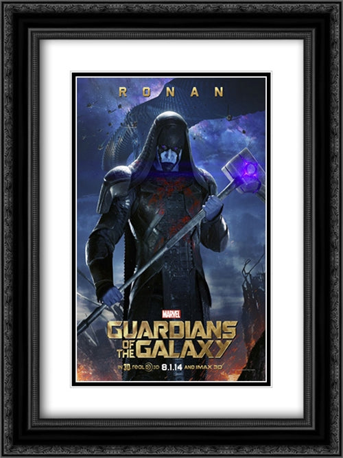 Guardians of the Galaxy 18x24 Black Ornate Wood Framed Movie Poster with Double Matting
