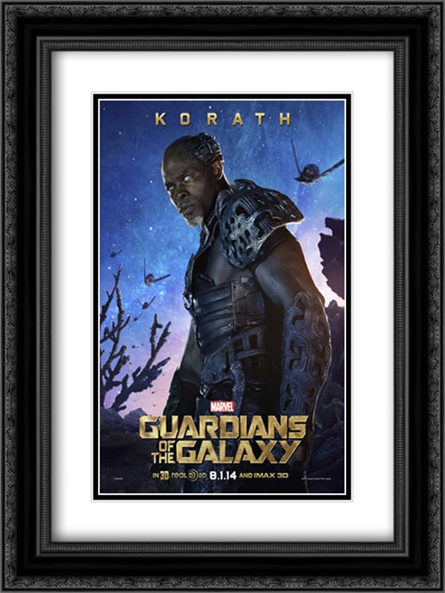 Guardians of the Galaxy 18x24 Black Ornate Wood Framed Movie Poster with Double Matting