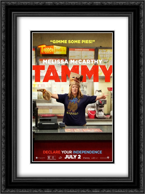 Tammy 18x24 Black Ornate Wood Framed Movie Poster with Double Matting