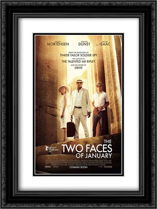 The Two Faces of January 18x24 Black Ornate Wood Framed Movie Poster with Double Matting