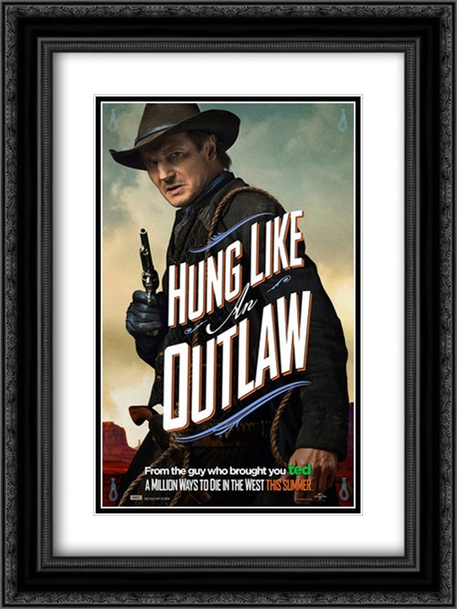 A Million Ways To Die In The West 18x24 Black Ornate Wood Framed Movie Poster with Double Matting