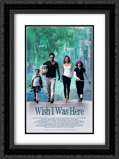 Wish I Was Here 18x24 Black Ornate Wood Framed Movie Poster with Double Matting