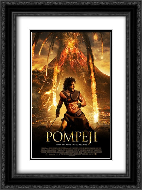 Pompeii 18x24 Black Ornate Wood Framed Movie Poster with Double Matting
