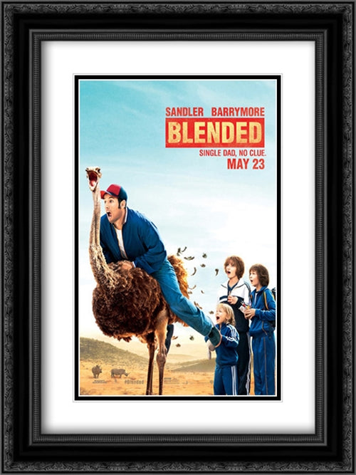 Blended 18x24 Black Ornate Wood Framed Movie Poster with Double Matting