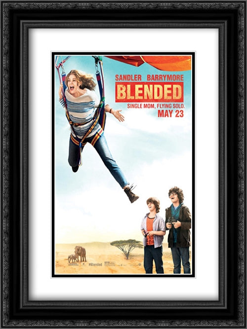 Blended 18x24 Black Ornate Wood Framed Movie Poster with Double Matting