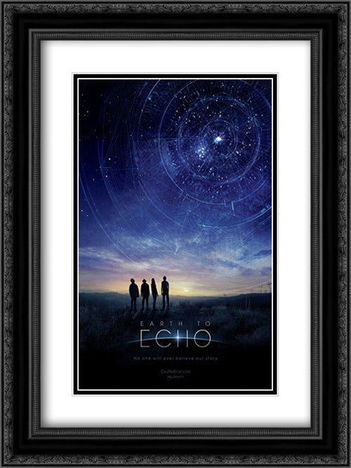 Earth To Echo 18x24 Black Ornate Wood Framed Movie Poster with Double Matting
