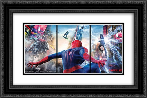 The Amazing Spider-Man 2 24x16 Black Ornate Wood Framed Movie Poster with Double Matting