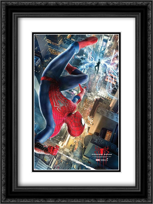 The Amazing Spider-Man 2 18x24 Black Ornate Wood Framed Movie Poster with Double Matting