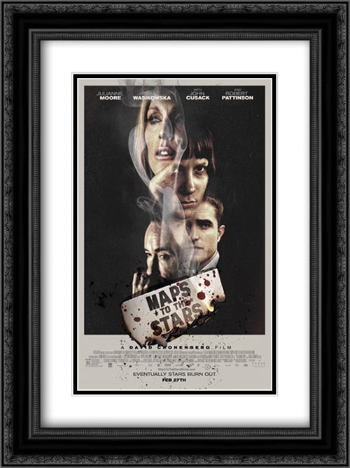 Maps to the Stars 18x24 Black Ornate Wood Framed Movie Poster with Double Matting