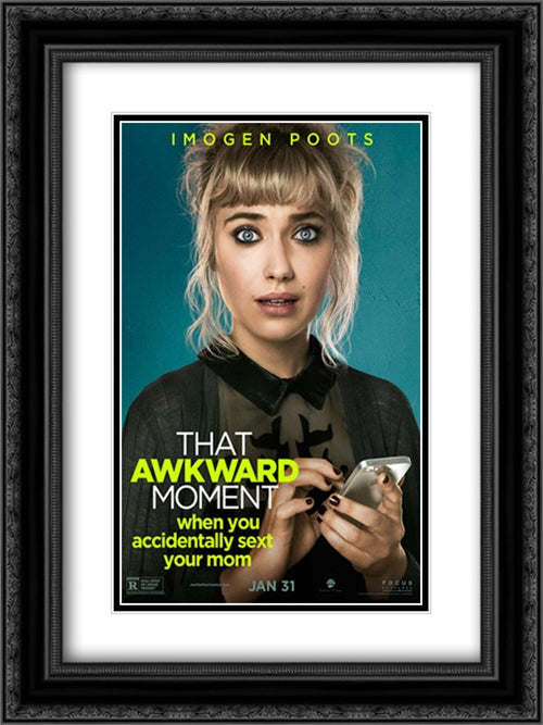That Awkward Moment 18x24 Black Ornate Wood Framed Movie Poster with Double Matting