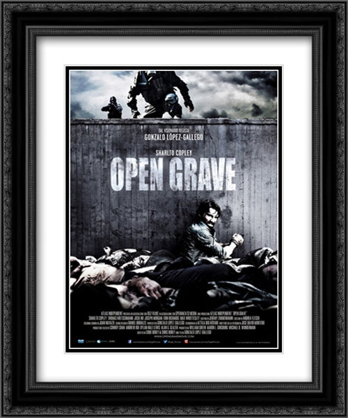 Open Grave 20x24 Black Ornate Wood Framed Movie Poster with Double Matting