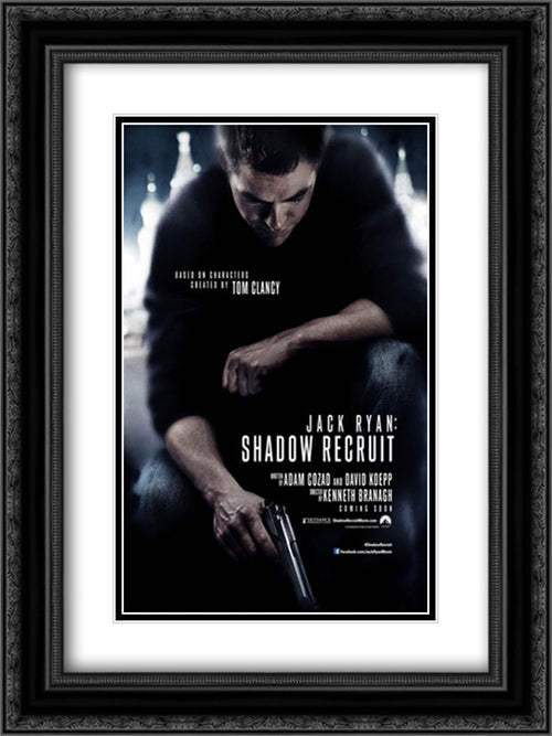 Jack Ryan: Shadow Recruit 18x24 Black Ornate Wood Framed Movie Poster with Double Matting