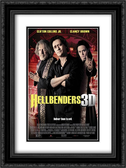 Hellbenders 18x24 Black Ornate Wood Framed Movie Poster with Double Matting