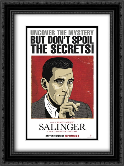 Salinger 18x24 Black Ornate Wood Framed Movie Poster with Double Matting