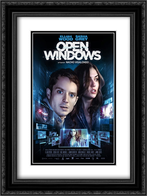 Open Windows 18x24 Black Ornate Wood Framed Movie Poster with Double Matting