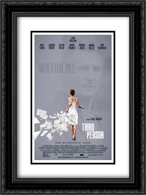Third Person 18x24 Black Ornate Wood Framed Movie Poster with Double Matting