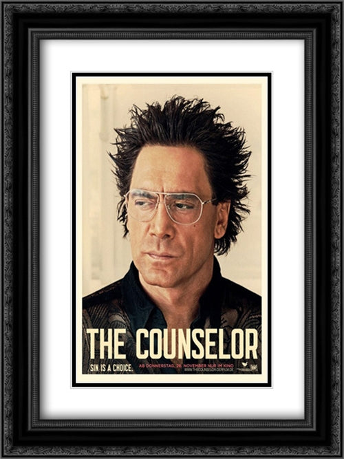 The Counselor 18x24 Black Ornate Wood Framed Movie Poster with Double Matting