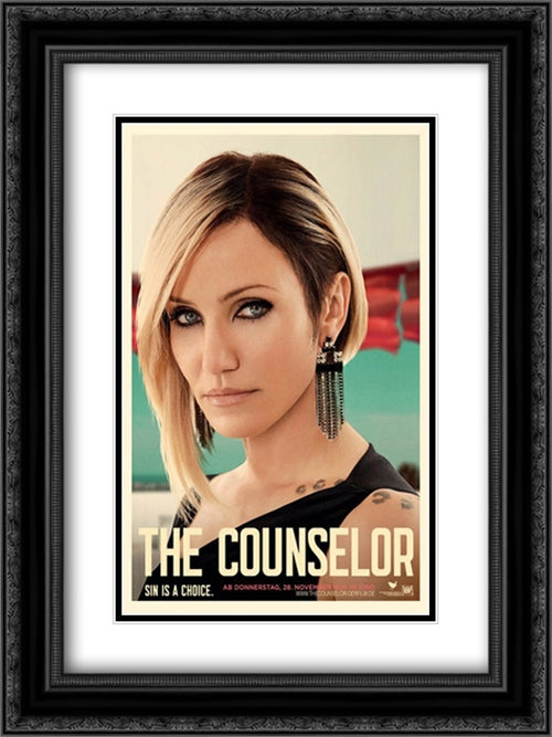 The Counselor 18x24 Black Ornate Wood Framed Movie Poster with Double Matting