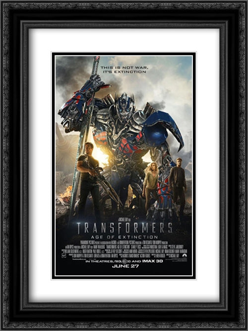 Transformers: Age of Extinction 18x24 Black Ornate Wood Framed Movie Poster with Double Matting