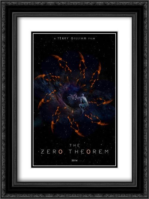 The Zero Theorem 18x24 Black Ornate Wood Framed Movie Poster with Double Matting