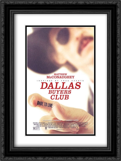 Dallas Buyers Club 18x24 Black Ornate Wood Framed Movie Poster with Double Matting