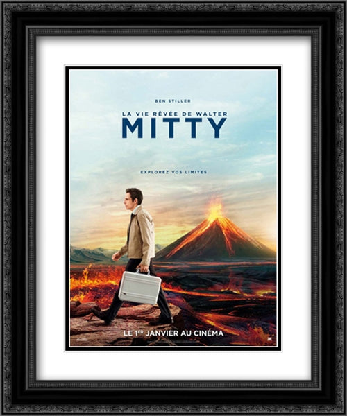 The Secret Life of Walter Mitty 20x24 Black Ornate Wood Framed Movie Poster with Double Matting