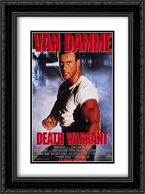 Death Warrant 18x24 Black Ornate Wood Framed Movie Poster with Double Matting