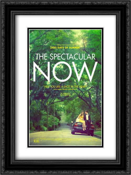 The Spectacular Now 18x24 Black Ornate Wood Framed Movie Poster with Double Matting
