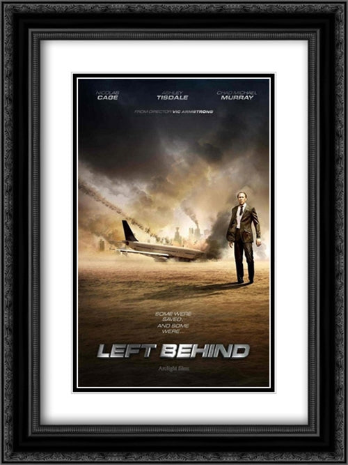 Left Behind 18x24 Black Ornate Wood Framed Movie Poster with Double Matting