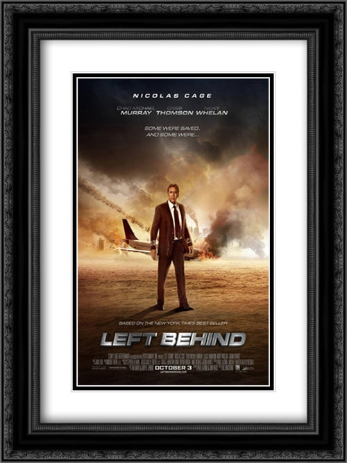Left Behind 18x24 Black Ornate Wood Framed Movie Poster with Double Matting