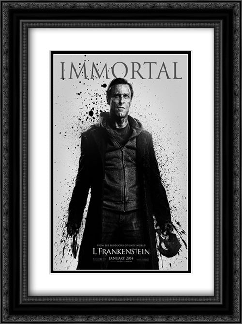 I, Frankenstein 18x24 Black Ornate Wood Framed Movie Poster with Double Matting