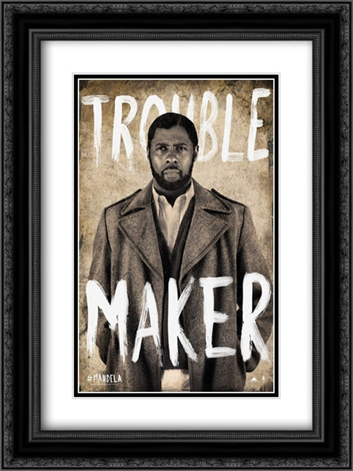Mandela: Long Walk to Freedom 18x24 Black Ornate Wood Framed Movie Poster with Double Matting