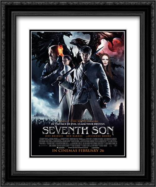 Seventh Son 20x24 Black Ornate Wood Framed Movie Poster with Double Matting
