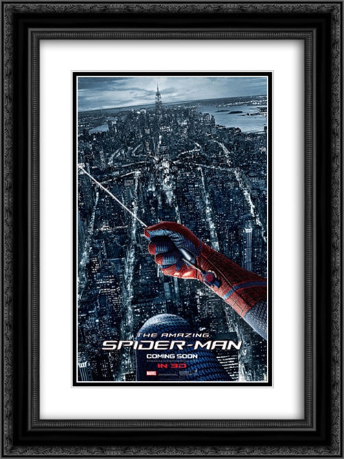 The Amazing Spider-Man 18x24 Black Ornate Wood Framed Movie Poster with Double Matting