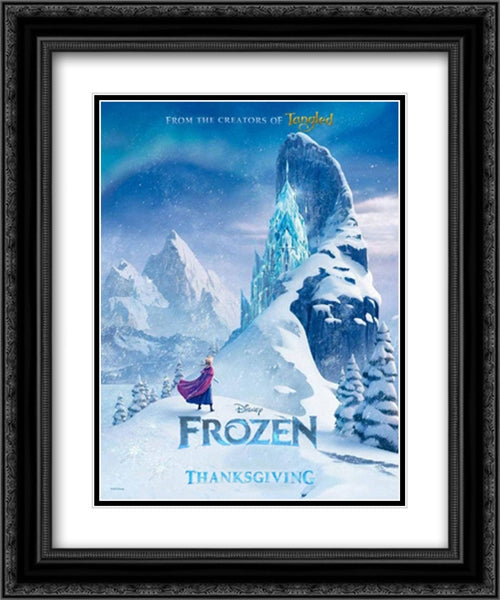Frozen 20x24 Black Ornate Wood Framed Movie Poster with Double Matting