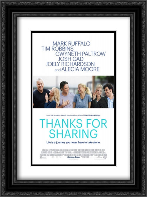 Thanks for Sharing 18x24 Black Ornate Wood Framed Movie Poster with Double Matting
