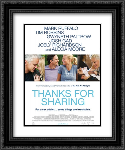 Thanks for Sharing 20x24 Black Ornate Wood Framed Movie Poster with Double Matting