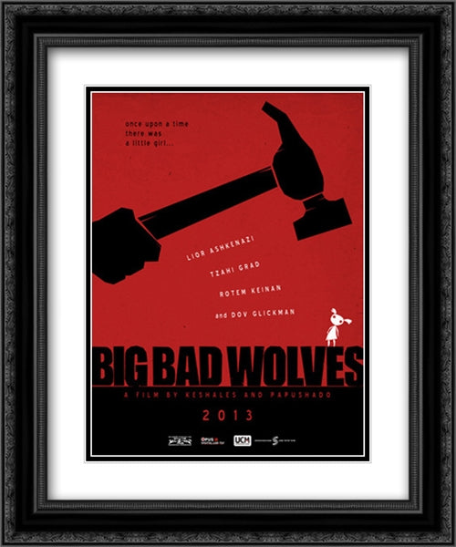 Big Bad Wolves 20x24 Black Ornate Wood Framed Movie Poster with Double Matting