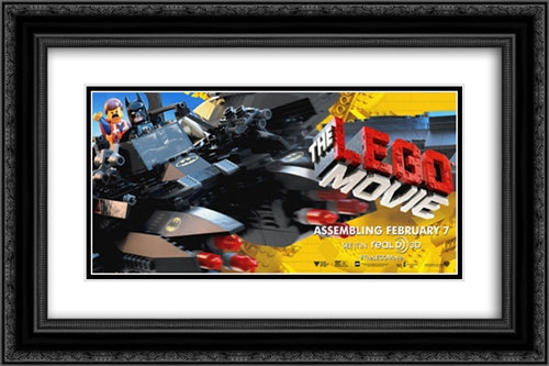 The Lego Movie 24x16 Black Ornate Wood Framed Movie Poster with Double Matting