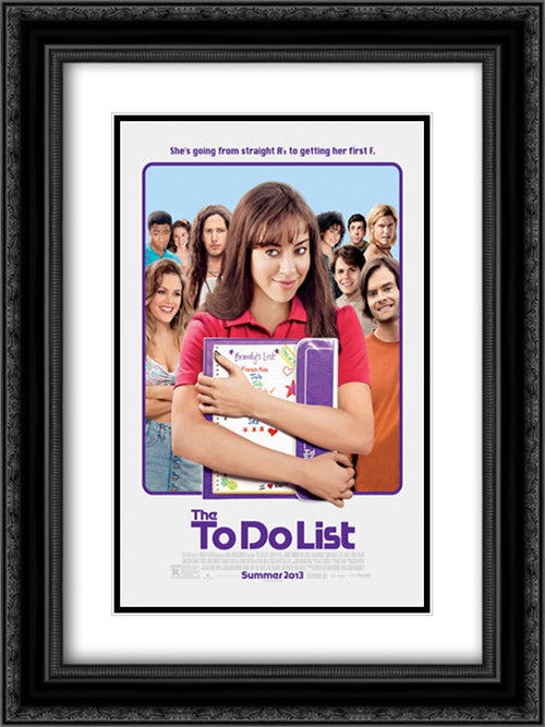 The To Do List 18x24 Black Ornate Wood Framed Movie Poster with Double Matting