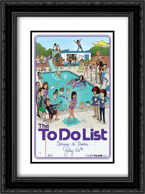 The To Do List 18x24 Black Ornate Wood Framed Movie Poster with Double Matting