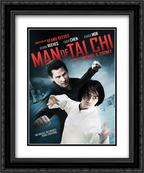 Man of Tai Chi 20x24 Black Ornate Wood Framed Movie Poster with Double Matting