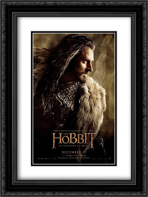 The Hobbit: The Desolation of Smaug 18x24 Black Ornate Wood Framed Movie Poster with Double Matting