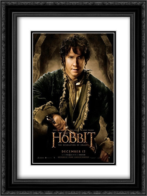 The Hobbit: The Desolation of Smaug 18x24 Black Ornate Wood Framed Movie Poster with Double Matting