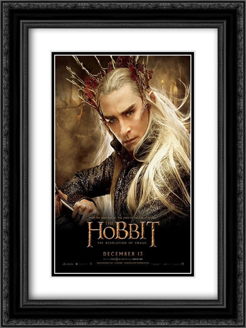 The Hobbit: The Desolation of Smaug 18x24 Black Ornate Wood Framed Movie Poster with Double Matting