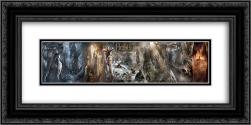 The Hobbit: The Desolation of Smaug 24x12 Black Ornate Wood Framed Movie Poster with Double Matting