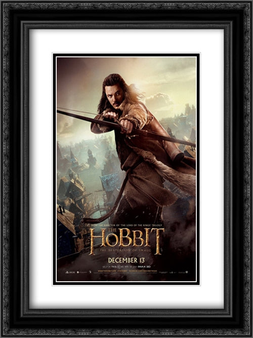 The Hobbit: The Desolation of Smaug 18x24 Black Ornate Wood Framed Movie Poster with Double Matting