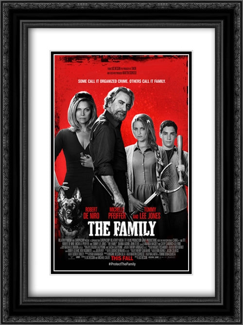 The Family 18x24 Black Ornate Wood Framed Movie Poster with Double Matting